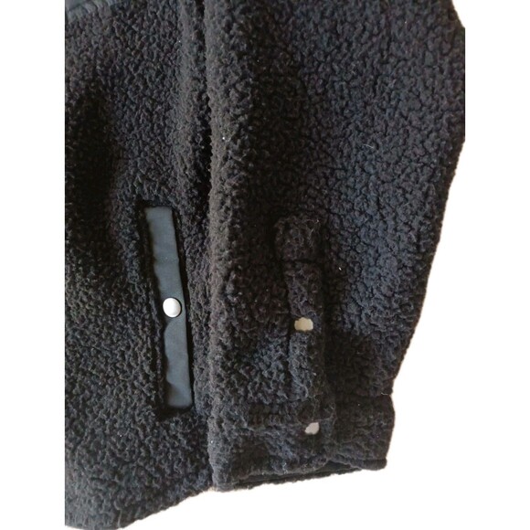 Good Fellow Sherpa Jacket Women's Large Black Snap Button Pockets Long Sleeve - Picture 4 of 8